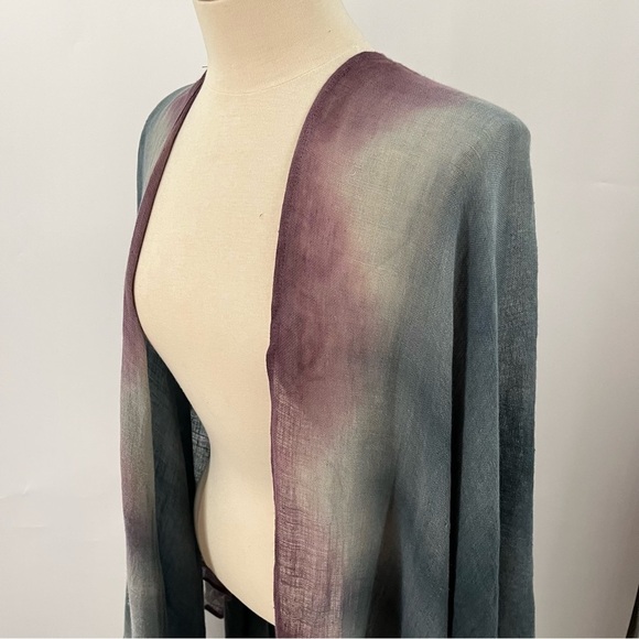 CHRZASZCZ by Maria Wojtowicz O/S Shibori Linen 0018 Duster cap shawl wrap - Picture 2 of 8